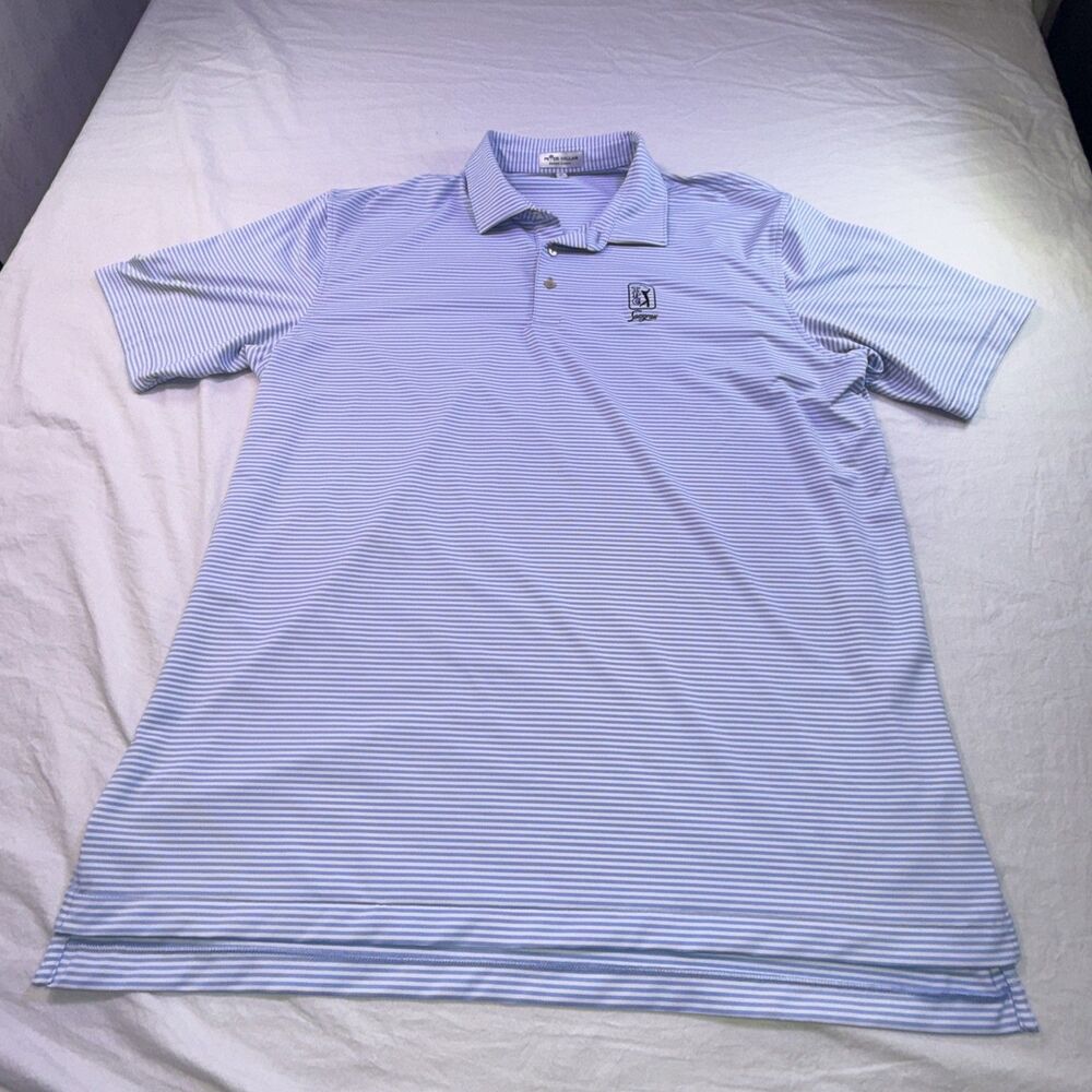 Peter Millar Summer Comfort Polo Striped TPC Sawgrass Logo XL